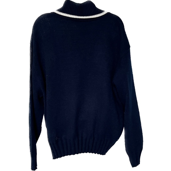 Vintage 90s Image Cardigan Sweater Blue Shawl Collar Double Breasted Size XL - Picture 3 of 5